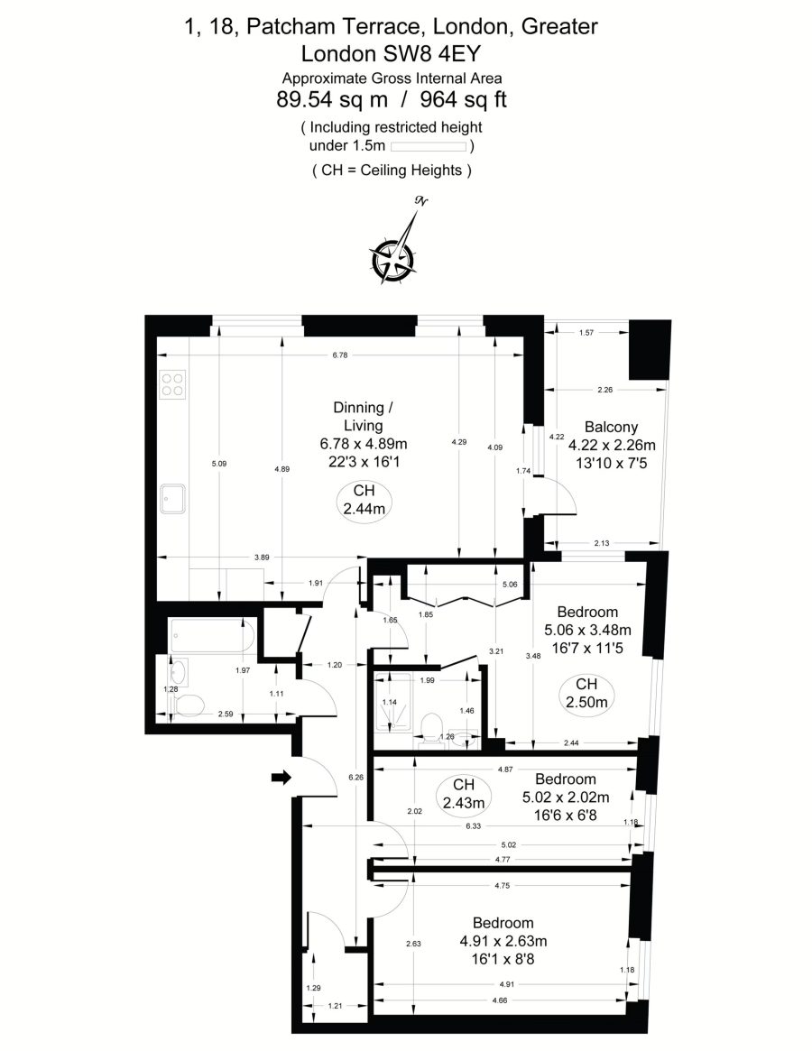 Battersea Property Floor plan, property floor plan and Airbnb floor plan in Battersea sw8