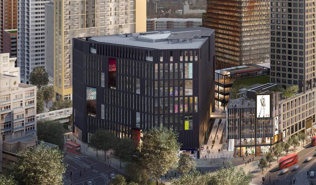 new UAL building Elephant and Castle, London College of Communication new campus, UAL Elephant and Castle development,