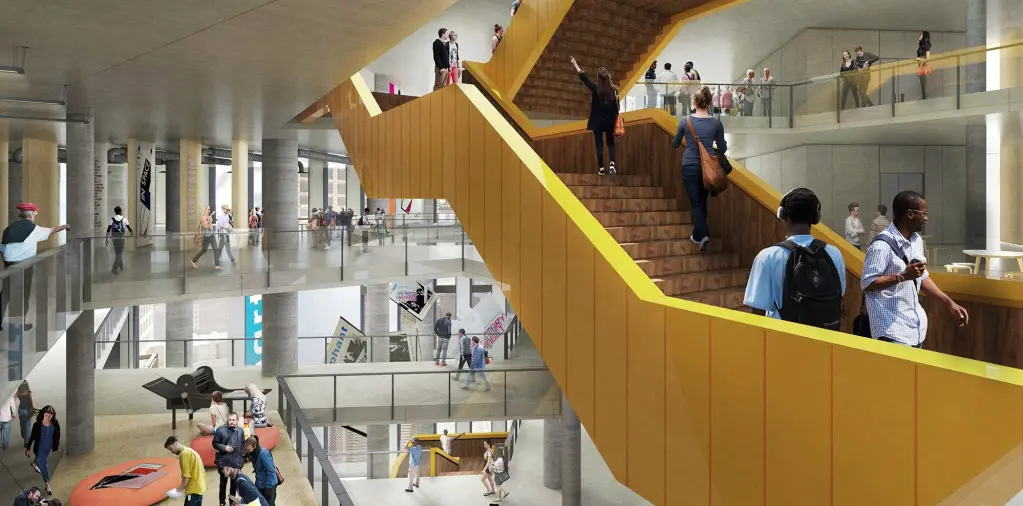 new UAL building Elephant and Castle, London College of Communication new campus, UAL Elephant and Castle development,